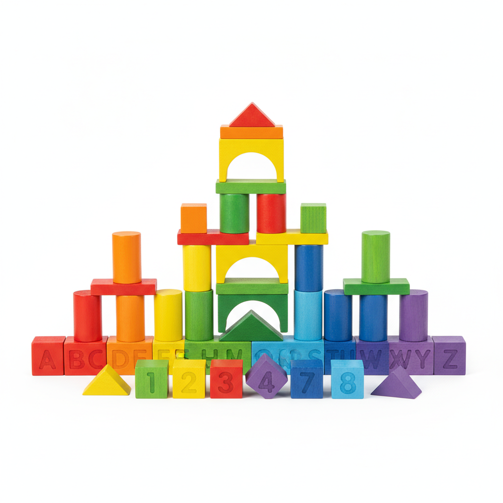 Wooden Building Blocks Toy Set